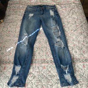 High Rise Distressed Jeans